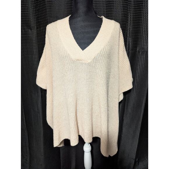 NWOT! LOFT! PALE PEARL PINK DECONSTRUCTED V-NECK OVERSIZED SWEATER! SZ M/L - Picture 3 of 9